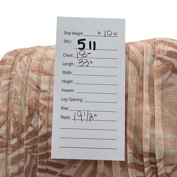 Faherty Gemina Peach Palm Print Dress Linen Blend Size Small - Picture 11 of 11